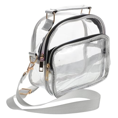 SKISUNO Transparente Crossbody Tasche PVC Verstellbarer Schulterriemen Leichte Umhängetasche Durchsichtige Handtasche Für Arbeit Konzerte Sportveranstaltungen von SKISUNO
