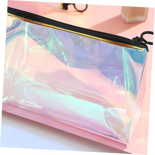 SKISUNO Transparente Wasserfeste Kosmetiktasche TPU mit Holografischem Effekt Geräumiger Reise kulturbeutel Vielseitiger Tragbarer Organizer für Make up und Toilettenartikel Kompakt und von SKISUNO