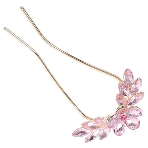 SKISUNO U förmige Haarnadel mit Strassblumen Französische Haarnadel für Dickes Haar Eleganter Brautschmuck Fester Sitz für Damen Modisches Haaraccessoire für Hochzeiten und Festliche von SKISUNO