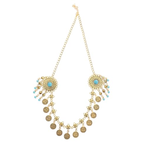 SKISUNO Kette Für Frauen Kopfkette Mit Quasten Schmuck Für Frauen Haarschmuck Vintage Kopfschmuck Schmuckstücke Für Damen Hochzeitskette Brautkette Kopfschmuck Stirnkette von SKISUNO