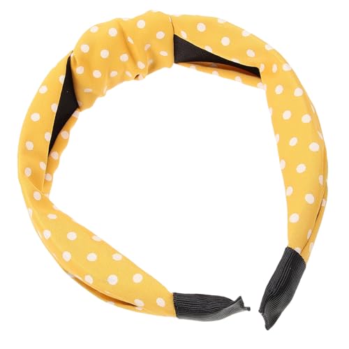 SKISUNO Weites Gepunktetes Haarband Rutschfestes Robustes Stoff stirnband für Frauen und Mädchen Modisch Leicht Vielseitig für Alltag Partys Feiern Geschenk Zufälliger Stil in Gelb von SKISUNO