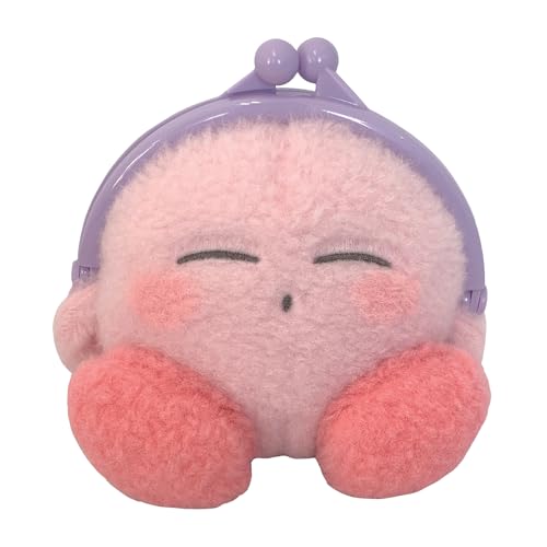 Kirby Fluffy Coin Purse - Soft Plush Wallet - Sleepy - Secure Kiss-Lock Closure - 5.1 Inch, Pink, Plüschbeutel, Charakterbeutel von SKJ USA, INC.