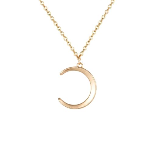 925 süße glatte Oberfläche, Mond-Anhänger, kurze Halskette, Damenschmuck, schön und vielseitig, kann mit jedem Stil getragen werden, Einstellbar, Kristall von SKJUBLPG