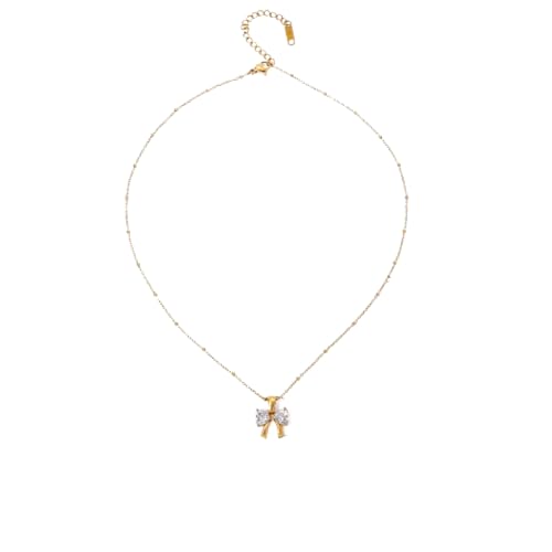 Bunte Schleifen-Halskette, exquisiter Damenschmuck, schön und vielseitig, kann zu jedem Stil getragen werden, Einstellbar, Kristall von SKJUBLPG