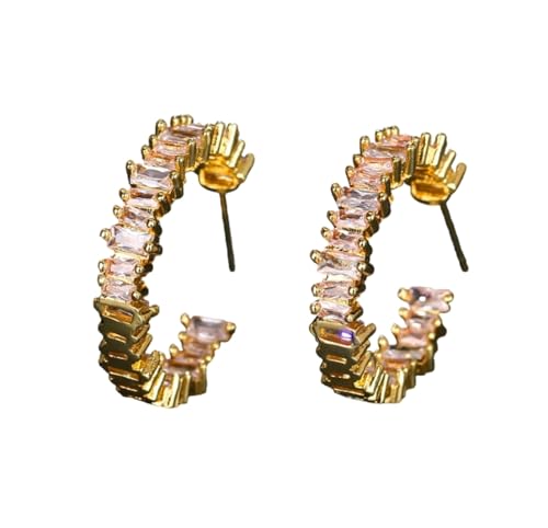 Halbrunde Zirkon-Ohrringe, beliebte Damen-Party von SKJUBLPG