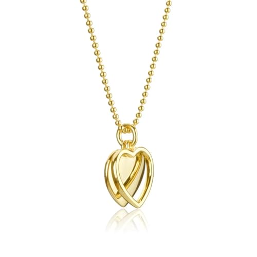 Halskette mit 925er-Anhänger, 2 Schmuckstücke, exquisiter Luxus, für Damen, Persönlichkeit, einfach, Einstellbar, Kristall von SKJUBLPG