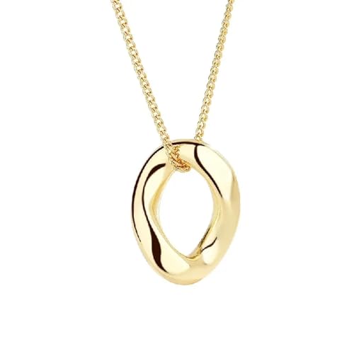 Modische Damen-Halskette, 925, Schmuckzubehör, unregelmäßiger, runder Anhänger, geeignet für Hochzeit, Party, Verlobung, Einstellbar, Kristall von SKJUBLPG