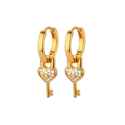 Ohrringe Ohrstecker Damen Schmuck Schmuck Herzförmiger Schlüsselanhänger Luxus Glänzend, Einstellbar, Acryl von SKJUBLPG