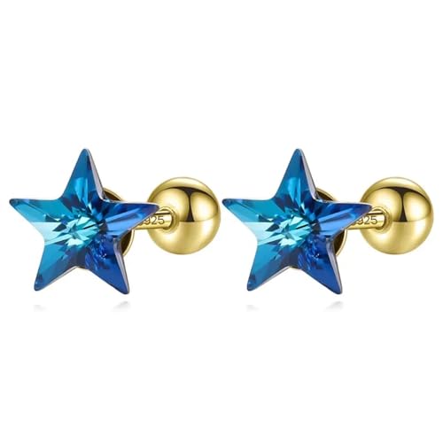 Ohrringe für Damen, Schmuck, 925, modisch, einfache Sternform, Perlen, Schraube, exquisit, Einstellbar, Acryl von SKJUBLPG