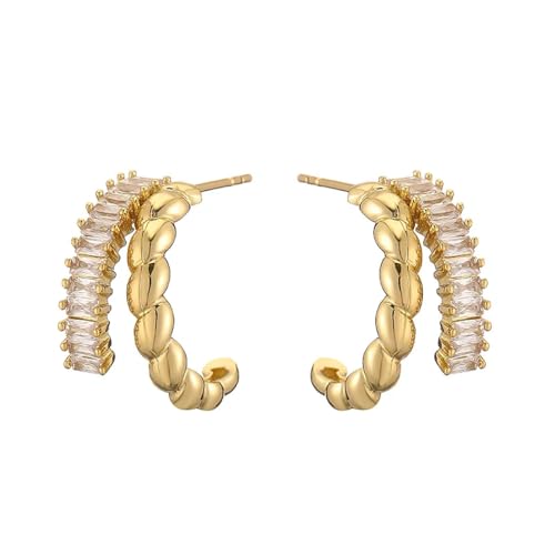 Ohrringe für Damen, Schmuck, C-Form, Kreolen, modisch, gedreht, rund, geometrisch, Party, Einstellbar, Acryl von SKJUBLPG