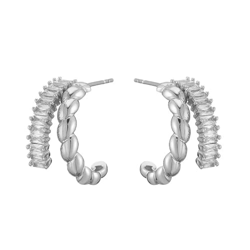 Ohrringe für Damen, Schmuck, C-Form, Kreolen, modisch, gedreht, rund, geometrisch, Party, Einstellbar, Acryl von SKJUBLPG