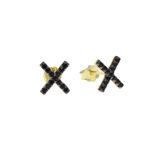 Ohrringe für Damen, Schmuck, Modeschmuck, doppelt, 925, elegantes klassisches Kreuz für Mädchen, Einstellbar, Acryl von SKJUBLPG