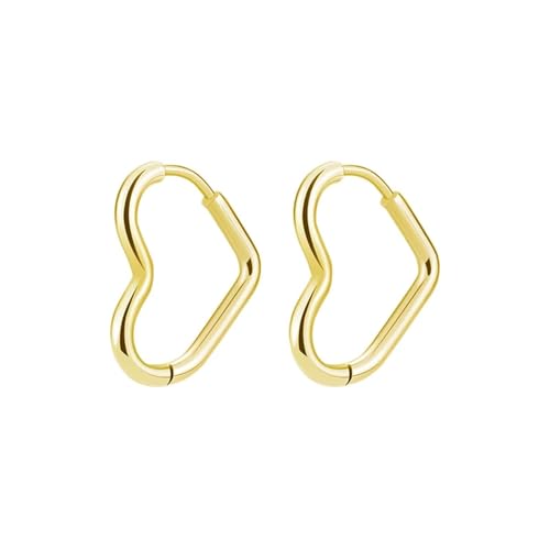 Ohrringe für Damen, Schmuck, einfache Herzform, klein, glamourös, modisches Party-Accessoire, Einstellbar, Acryl von SKJUBLPG