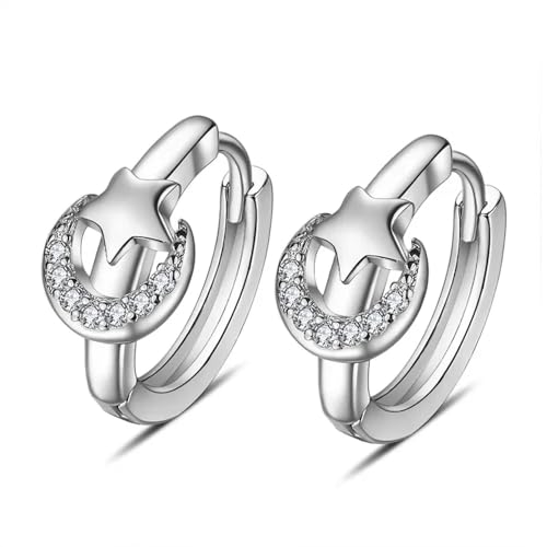 Ohrringe für Damen, Schmuck, einfacher Stern und Mond, für Mode-Accessoires, stilvoll, exquisit, vielseitig von SKJUBLPG