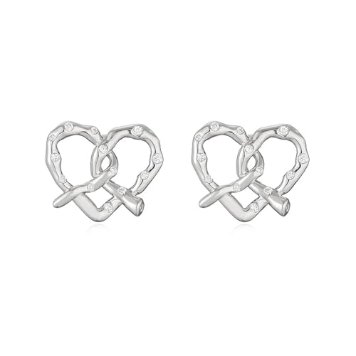 Ohrstecker, Damenschmuck, Schmuck, gedrehter Herzknoten, modisch und süß, zeigen Sie Ihre schöne, vielseitige exquisite, Einstellbar, Acryl von SKJUBLPG