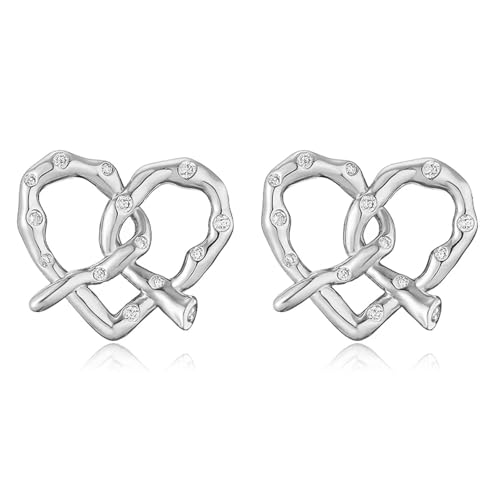 Ohrstecker, Damenschmuck, Schmuck, gedrehter Herzknoten, modisch und süß, zeigen Sie Ihre schöne, vielseitige exquisite, Einstellbar, Acryl von SKJUBLPG
