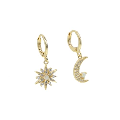 Ohrstecker, Damenschmuck, Schmuck, niedlicher Stern- und Mondanhänger, geeignet für Hochzeiten, zeigen Sie Ihre schöne, vielseitige Mode, exquisit, Einstellbar, Acryl von SKJUBLPG