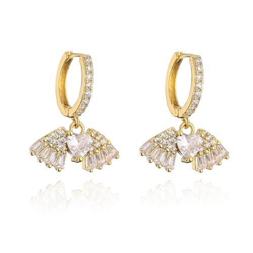 Ohrstecker, Damenschmuck, Schmuck, super süß, herzförmiger Engel-Anhänger, für Damen und Mädchen, zart, klein, 1 Paar von SKJUBLPG