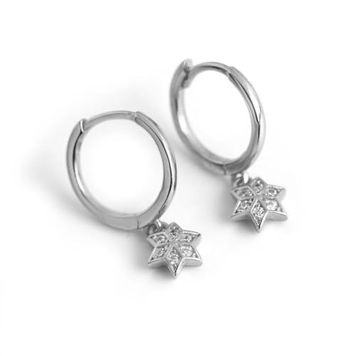 Ohrstecker, Damenschmuck, klassischer Mond-Stern, asymmetrischer Kreolen, Damen-Accessoires, modisch und exquisit, vielseitig, Einstellbar, Acryl von SKJUBLPG