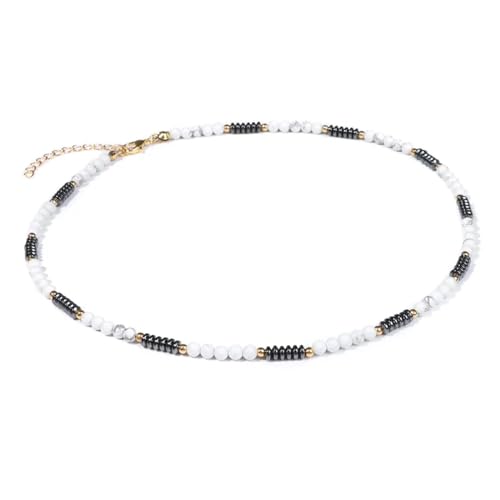 SKJUBLPG 4 mm einfache Halskette mit Perlen, modisch, bunt, für Damen und Herren, Einstellbar, Kristall SKJUBLPG 4 mm einfache Halskette mit Perlen, modisch, bunt, für Damen und Herren, Einstellbar, Kristall von SKJUBLPG