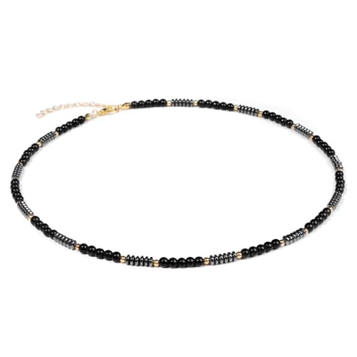 SKJUBLPG 4 mm einfache Halskette mit Perlen, modisch, bunt, für Damen und Herren, Einstellbar, Kristall SKJUBLPG 4 mm einfache Halskette mit Perlen, modisch, bunt, für Damen und Herren, Einstellbar, Kristall von SKJUBLPG