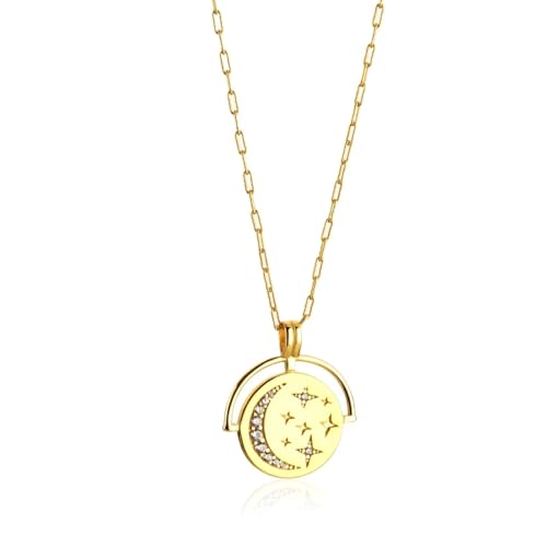 SKJUBLPG 925 Anhänger lange Kette Sternbild Halskette Stern Frauen Mode feiner Schmuck, Einstellbar, Kristall von SKJUBLPG