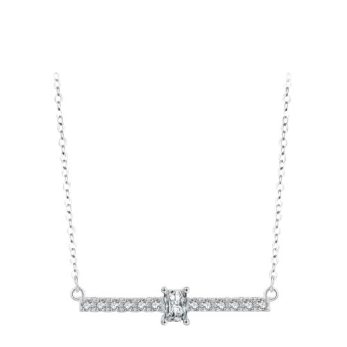 SKJUBLPG 925 Luxuriöse glänzende rechteckige Halskette für Damen, Hochzeit, edler Schmuck, schön, stapelbar, vielseitig von SKJUBLPG
