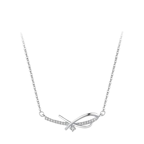 SKJUBLPG 925 schlichte, modische Halskette mit geometrischem Design, für Damen, Hochzeit, Verlobung, Schmuck von SKJUBLPG