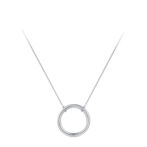 SKJUBLPG 925 schlichte, modische runde Herz-Anhänger-Halskette für Damen, Traumleben, Hochzeitsschmuck von SKJUBLPG