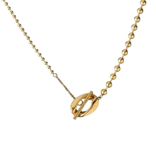 SKJUBLPG Asymmetrische Perlen-Halskette für Damen und Mädchen, modische Kette, Einstellbar, Kristall von SKJUBLPG