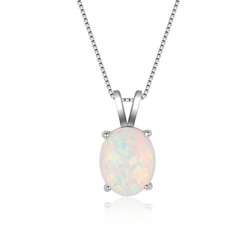 SKJUBLPG Bohemian-Halskette mit ovalem Anhänger für Damen und Mädchen, oval, weiß-blau, Party-Charm-Schmuck, Verlobung, Ehering-Zubehör, Einstellbar, Kristall SKJUBLPG Bohemian-Halskette mit ovalem Anhänger für Damen und Mädchen, oval, weiß-blau, Party-Charm-Schmuck, Verlobung, Ehering-Zubehör, Einstellbar, Kristall von SKJUBLPG
