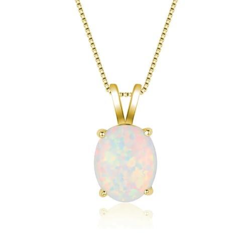 SKJUBLPG Bohemian-Halskette mit ovalem Anhänger für Damen und Mädchen, oval, weiß-blau, Party-Charm-Schmuck, Verlobung, Ehering-Zubehör, Einstellbar, Kristall von SKJUBLPG