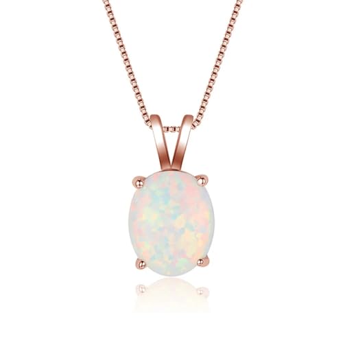 SKJUBLPG Bohemian-Halskette mit ovalem Anhänger für Damen und Mädchen, oval, weiß-blau, Party-Charm-Schmuck, Verlobung, Ehering-Zubehör, Einstellbar, Kristall von SKJUBLPG