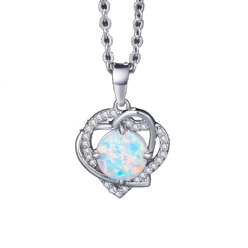 SKJUBLPG Bohemian-Halskette mit ovalem Anhänger für Damen und Mädchen, oval, weiß-blau, Party-Charm-Schmuck, Verlobung, Ehering-Zubehör, Einstellbar, Kristall SKJUBLPG Bohemian-Halskette mit ovalem Anhänger für Damen und Mädchen, oval, weiß-blau, Party-Charm-Schmuck, Verlobung, Ehering-Zubehör, Einstellbar, Kristall von SKJUBLPG