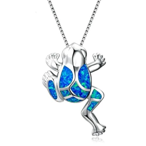 SKJUBLPG Bohemian-Halskette mit ovalem Anhänger für Damen und Mädchen, oval, weiß-blau, Party-Charm-Schmuck, Verlobung, Ehering-Zubehör, Einstellbar, Kristall SKJUBLPG Bohemian-Halskette mit ovalem Anhänger für Damen und Mädchen, oval, weiß-blau, Party-Charm-Schmuck, Verlobung, Ehering-Zubehör, Einstellbar, Kristall von SKJUBLPG
