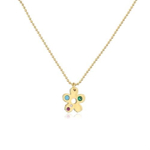 SKJUBLPG Bunte Blumen-Halskette, modischer Schmuck für Damen und Mädchen, schöne, vielseitige Halskette, die stapelbar getragen werden kann, Einstellbar, Kristall SKJUBLPG Bunte Blumen-Halskette, modischer Schmuck für Damen und Mädchen, schöne, vielseitige Halskette, die stapelbar getragen werden kann, Einstellbar, Kristall von SKJUBLPG