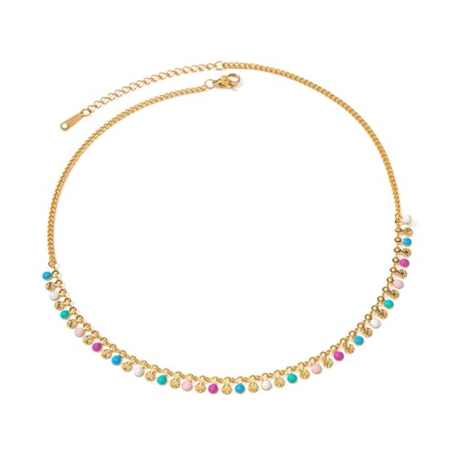 SKJUBLPG Bunte Öl-Quasten-Halskette für Damen und Mädchen, trendiger Schmuck, Hochzeit von SKJUBLPG