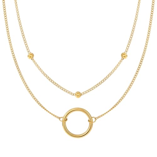 SKJUBLPG Damen-Halskette mit doppeltem Perlenanhänger, trendige Halsketten, Hochzeitsschmuck von SKJUBLPG