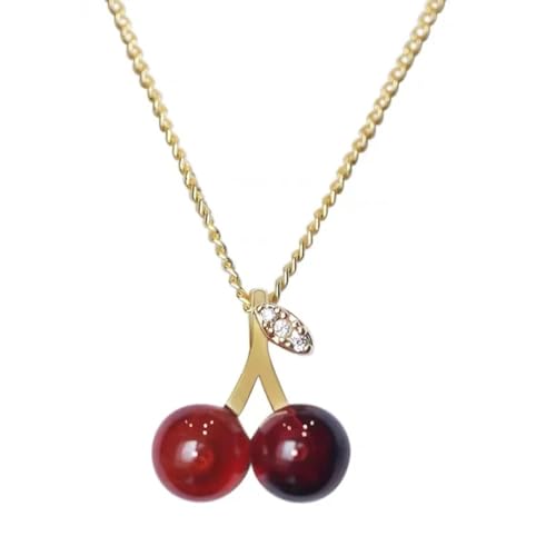 SKJUBLPG Design Weinrote Kirsche Anhänger Halskette Modeschmuck Party Luxus Frauen Accessoires Mädchen SKJUBLPG Design Weinrote Kirsche Anhänger Halskette Modeschmuck Party Luxus Frauen Accessoires Mädchen von SKJUBLPG