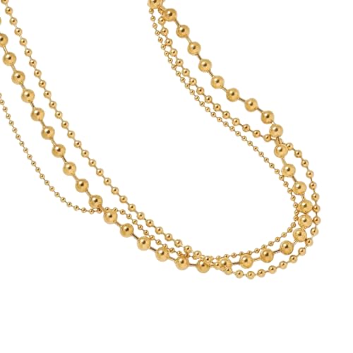 SKJUBLPG Einzigartige, mehrlagige Perlen-Halskette, Modeschmuck, stilvoll für den täglichen Gebrauch, Einstellbar, Kristall von SKJUBLPG