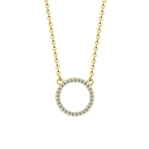 SKJUBLPG Elegante runde Damen-Halskette mit Anhänger, dünne Schlangenkette, böhmischer Schmuck, Einstellbar, Kristall von SKJUBLPG