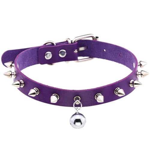 SKJUBLPG Halskette für Damen und Herren, Punk, Gothic, rund, Herz, Stern, personalisierbar, Quaste, Violett, Einstellbar, Kristall von SKJUBLPG
