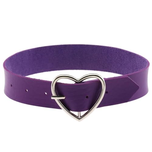 SKJUBLPG Halskette für Damen und Herren, Punk, Gothic, rund, Herz, Stern, personalisierbar, Quaste, Violett, Einstellbar, Kristall von SKJUBLPG