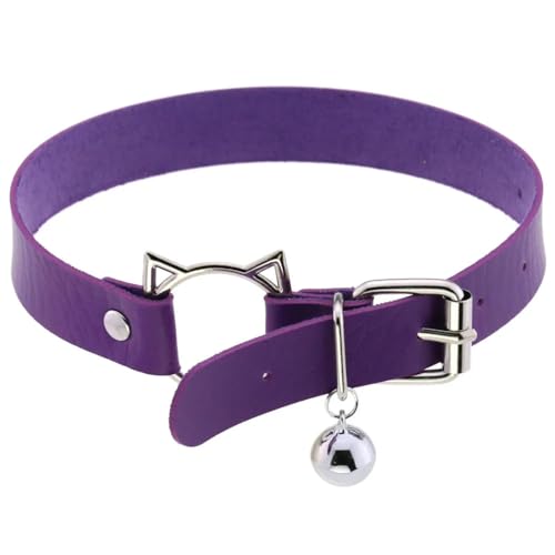 SKJUBLPG Halskette für Damen und Herren, Punk, Gothic, rund, Herz, Stern, personalisierbar, Quaste, Violett, Einstellbar, Kristall von SKJUBLPG