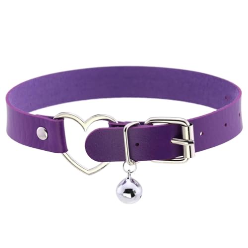 SKJUBLPG Halskette für Damen und Herren, Punk, Gothic, rund, Herz, Stern, personalisierbar, Quaste, Violett, Einstellbar, Kristall von SKJUBLPG