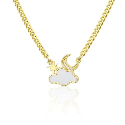 SKJUBLPG Halskette mit Anhänger für Herren und Damen, Sterne, Mond, Wolkenschmuck von SKJUBLPG
