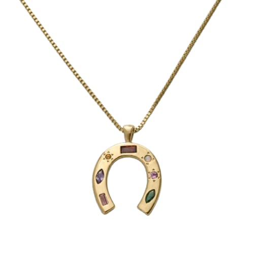 SKJUBLPG Halskette mit Hufeisen-Anhänger in U-Form, Vintage-Stil, für Damen und Mädchen, Glückssymbol, weiblicher Schmuck 1–1 SKJUBLPG Halskette mit Hufeisen-Anhänger in U-Form, Vintage-Stil, für Damen und Mädchen, Glückssymbol, weiblicher Schmuck 1–1 von SKJUBLPG