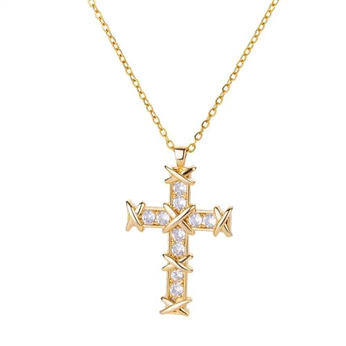 SKJUBLPG Halskette mit Kreuz-Anhänger für Damen, Sterne, Mädchen, Gothic-Schmuck, schöner Mehrzweck, Einstellbar, Kristall SKJUBLPG Halskette mit Kreuz-Anhänger für Damen, Sterne, Mädchen, Gothic-Schmuck, schöner Mehrzweck, Einstellbar, Kristall von SKJUBLPG