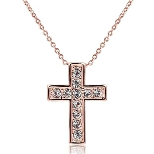 SKJUBLPG Halskette mit Kreuzanhänger, für Damen, Mädchen, Herren, Schmuck, schön, stapelbar, Einstellbar, Kristall von SKJUBLPG