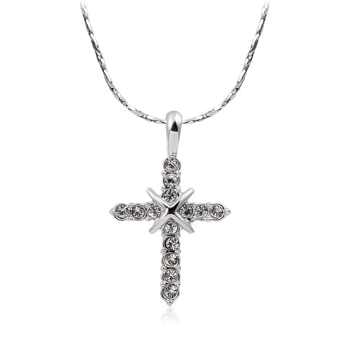 SKJUBLPG Halskette mit Kreuzanhänger, für Damen, Mädchen, Herren, Schmuck, schön, stapelbar, Einstellbar, Kristall von SKJUBLPG